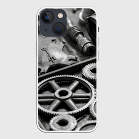 Чехол для iPhone 13 mini с принтом Железо в городе Новоалтайск,  |  | болты | гайки | железо | механизм | стимпанк | шестеренки