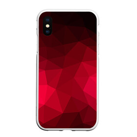 Чехол для iPhone XS Max матовый с принтом Polygonal в городе Новоалтайск, Силикон | Область печати: задняя сторона чехла, без боковых панелей | красный | полигоны | треугольники
