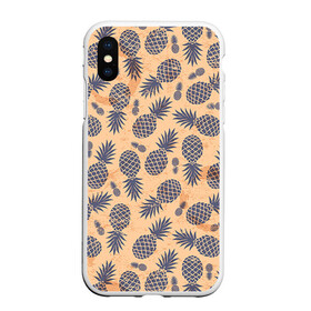 Чехол для iPhone XS Max матовый с принтом Ананасы 1 в городе Новоалтайск, Силикон | Область печати: задняя сторона чехла, без боковых панелей | летний | паттерн