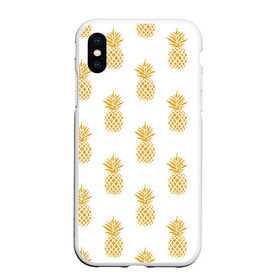 Чехол для iPhone XS Max матовый с принтом Ананасы 22 в городе Новоалтайск, Силикон | Область печати: задняя сторона чехла, без боковых панелей | летний | паттерн | светлый
