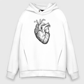 Мужское худи Oversize хлопок с принтом Heart в городе Новоалтайск, френч-терри — 70% хлопок, 30% полиэстер. Мягкий теплый начес внутри —100% хлопок | боковые карманы, эластичные манжеты и нижняя кромка, капюшон на магнитной кнопке | вектор | карандаш | кардиология | кровь | мышца | орган | пульс | рисунок | сердце | черный