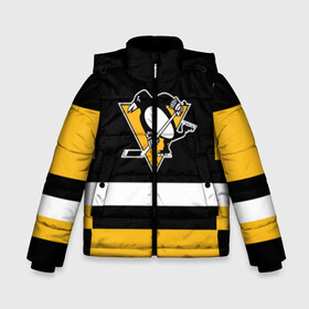 Зимняя куртка для мальчиков 3D с принтом Pittsburg Penguins форма в городе Новоалтайск, ткань верха — 100% полиэстер; подклад — 100% полиэстер, утеплитель — 100% полиэстер | длина ниже бедра, удлиненная спинка, воротник стойка и отстегивающийся капюшон. Есть боковые карманы с листочкой на кнопках, утяжки по низу изделия и внутренний карман на молнии. 

Предусмотрены светоотражающий принт на спинке, радужный светоотражающий элемент на пуллере молнии и на резинке для утяжки | pitsburg | питсбург | питтсбург | хоккей