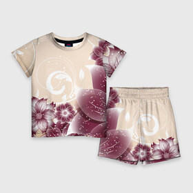 Детский костюм с шортами 3D с принтом flowers в городе Новоалтайск,  |  | арт | краска | лето | лучи | любовь | популярные | природа | рисунки | свет | цветы