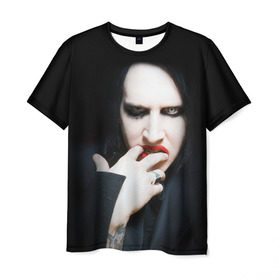 Мужская футболка 3D с принтом Marilyn Manson в городе Новоалтайск, 100% полиэфир | прямой крой, круглый вырез горловины, длина до линии бедер | звезда | знаменитость | музыка | мэрилин мэнсон | певец | рокер