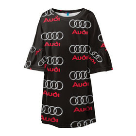 Детское платье 3D с принтом Audi в городе Новоалтайск, 100% полиэстер | прямой силуэт, чуть расширенный к низу. Круглая горловина, на рукавах — воланы | ауди
