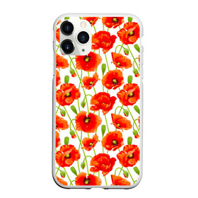 Чехол для iPhone 11 Pro матовый с принтом Маки в городе Новоалтайск, Силикон |  | flowers | красные | маки | паттерн | цветы