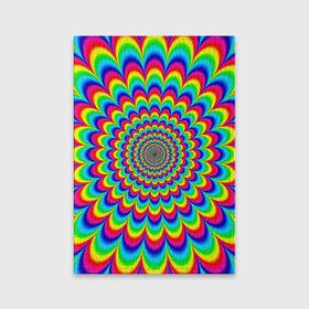 Обложка для паспорта матовая кожа с принтом Psychedelic в городе Новоалтайск, натуральная матовая кожа | размер 19,3 х 13,7 см; прозрачные пластиковые крепления | Тематика изображения на принте: круги | радужный | разоцветный | яркий
