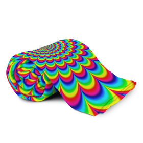 Плед 3D с принтом Psychedelic в городе Новоалтайск, 100% полиэстер | закругленные углы, все края обработаны. Ткань не мнется и не растягивается | круги | радужный | разоцветный | яркий