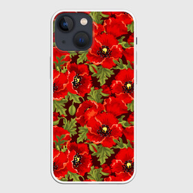 Чехол для iPhone 13 mini с принтом Маки в городе Новоалтайск,  |  | flowers | poppies | red | wild | красные | мак | маки | полевые | цветы