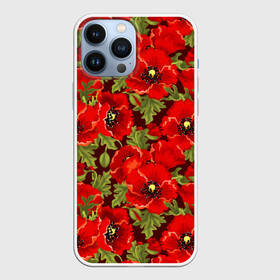 Чехол для iPhone 13 Pro Max с принтом Маки в городе Новоалтайск,  |  | Тематика изображения на принте: flowers | poppies | red | wild | красные | мак | маки | полевые | цветы