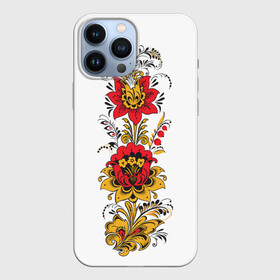 Чехол для iPhone 13 Pro Max с принтом Хохлома 2 в городе Новоалтайск,  |  | Тематика изображения на принте: ветки | лента | лист | народное | россия | русское | узор