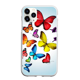 Чехол для iPhone 11 Pro матовый с принтом Butterflies в городе Новоалтайск, Силикон |  | бабочки | белый | картинка | лето | природа | рисунок | розовый | цвета