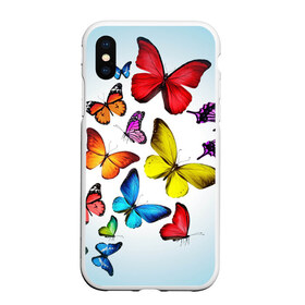Чехол для iPhone XS Max матовый с принтом Butterflies в городе Новоалтайск, Силикон | Область печати: задняя сторона чехла, без боковых панелей | бабочки | белый | картинка | лето | природа | рисунок | розовый | цвета