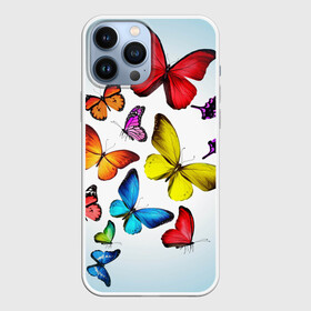 Чехол для iPhone 13 Pro Max с принтом Butterflies в городе Новоалтайск,  |  | Тематика изображения на принте: бабочки | белый | картинка | лето | природа | рисунок | розовый | цвета