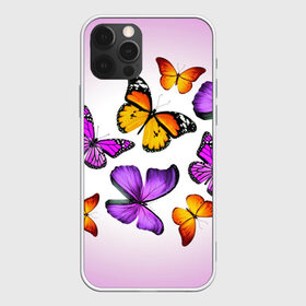 Чехол для iPhone 12 Pro Max с принтом Butterflies в городе Новоалтайск, Силикон |  | Тематика изображения на принте: бабочки | белый | картинка | лето | природа | рисунок | розовый | цвета