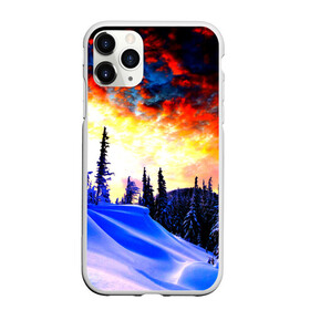 Чехол для iPhone 11 Pro Max матовый с принтом Зимний лес в городе Новоалтайск, Силикон |  | вечер | закат | зима | лес | снег