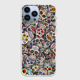 Чехол для iPhone 13 Pro Max с принтом Мексиканские черепа в городе Новоалтайск,  |  | calavera | sugar skull | день мертвых | мексика | традиция | узоры | цветы
