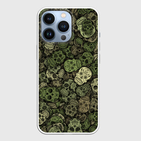 Чехол для iPhone 13 Pro с принтом Камуфляж (Мексиканские черепа) в городе Новоалтайск,  |  | sugar skull | мексика | паттерн | сахарный череп | скелет