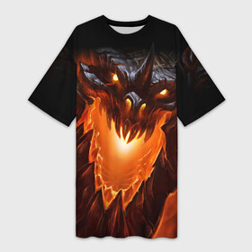 Платье-футболка 3D Огнедышащий дракон: в городе Новоалтайск,  |  | дракон | змей | монстр | огонь | пасть | пламя | прикольные картинки