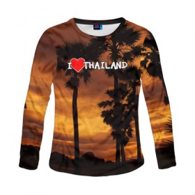 Женский лонгслив 3D с принтом Thailand в городе Новоалтайск, 100% полиэстер | длинные рукава, круглый вырез горловины, полуприлегающий силуэт | море | отдых | отпуск | пляж | солнце | туризм | турист