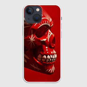 Чехол для iPhone 13 mini с принтом Красный череп в городе Новоалтайск,  |  | red | дьявол | красный | монстр | прикольные картинки | череп