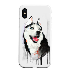 Чехол для iPhone XS Max матовый с принтом Хаски в городе Новоалтайск, Силикон | Область печати: задняя сторона чехла, без боковых панелей | голова животного | кутёнок | прикольные картинки | собака | щенок