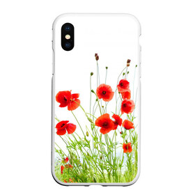 Чехол для iPhone XS Max матовый с принтом Маки в городе Новоалтайск, Силикон | Область печати: задняя сторона чехла, без боковых панелей | field | flowers | meadow | nature | poppies | poppy | red | summer | wild | красные | лето | луг | мак | маки | поле | полевые | природа | цветы