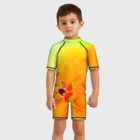Детский купальный костюм 3D с принтом Цветы в городе Новоалтайск, Полиэстер 85%, Спандекс 15% | застежка на молнии на спине | лепесток | новая | природа | цветок | яркая