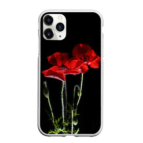Чехол для iPhone 11 Pro Max матовый с принтом Маки в городе Новоалтайск, Силикон |  | background | black | flowers | poppies | poppy | red | wild | красные | мак | маки | полевые | фон | цветы | черный