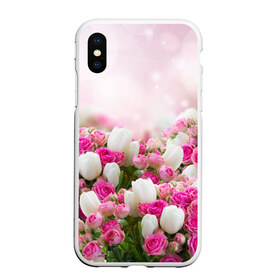 Чехол для iPhone XS Max матовый с принтом Нежные розы в городе Новоалтайск, Силикон | Область печати: задняя сторона чехла, без боковых панелей | Тематика изображения на принте: аромат | букет | вазон | великолепие | краски | красота | куст | нежность | природа | растения | розы | украшение | фауна | цветник | цветы