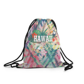 Рюкзак-мешок 3D с принтом HAWAII 5 в городе Новоалтайск, 100% полиэстер | плотность ткани — 200 г/м2, размер — 35 х 45 см; лямки — толстые шнурки, застежка на шнуровке, без карманов и подкладки | hawaii | гаваи | лето | океан | отдых | пальмы | пляж | серф