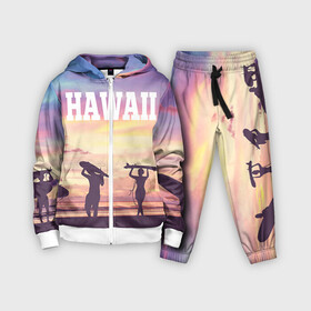 Детский костюм 3D с принтом HAWAII 3 в городе Новоалтайск,  |  | hawaii | гаваи | лето | океан | отдых | пальмы | пляж | серф