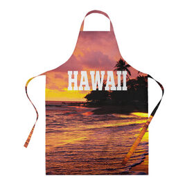 Фартук 3D с принтом HAWAII 2 в городе Новоалтайск, 100% полиэстер | общий размер — 65 х 85 см, ширина нагрудника — 26 см, горловина — 53 см, длина завязок — 54 см, общий обхват в поясе — 173 см. Принт на завязках и на горловине наносится с двух сторон, на основной части фартука — только с внешней стороны | hawaii | гаваи | лето | океан | отдых | пальмы | пляж | серф