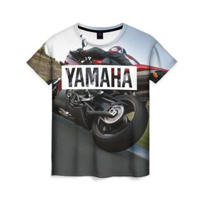 Женская футболка 3D с принтом Yamaha 4 в городе Новоалтайск, 100% полиэфир ( синтетическое хлопкоподобное полотно) | прямой крой, круглый вырез горловины, длина до линии бедер | yamaha