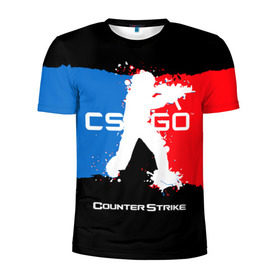 Мужская футболка 3D спортивная с принтом CS GO в городе Новоалтайск, 100% полиэстер с улучшенными характеристиками | приталенный силуэт, круглая горловина, широкие плечи, сужается к линии бедра | cs | cs go | csgo | go | го | контр страйк | контра | кс | кс го | ксго | спецназ | террористы