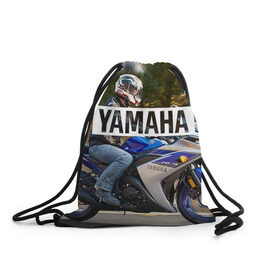 Рюкзак-мешок 3D с принтом Yamaha 2 в городе Новоалтайск, 100% полиэстер | плотность ткани — 200 г/м2, размер — 35 х 45 см; лямки — толстые шнурки, застежка на шнуровке, без карманов и подкладки | Тематика изображения на принте: yamaha