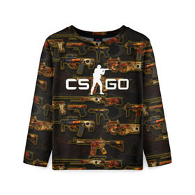 Детский лонгслив 3D с принтом CS GO в городе Новоалтайск, 100% полиэстер | длинные рукава, круглый вырез горловины, полуприлегающий силуэт
 | cs | cs go | csgo | go | го | контр страйк | контра | кс | кс го | ксго | спецназ | террористы