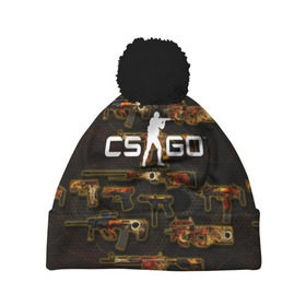 Шапка 3D c помпоном с принтом CS GO в городе Новоалтайск, 100% полиэстер | универсальный размер, печать по всей поверхности изделия | cs | cs go | csgo | go | го | контр страйк | контра | кс | кс го | ксго | спецназ | террористы