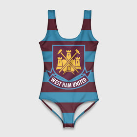 Купальник-боди 3D с принтом West Ham United в городе Новоалтайск, 82% полиэстер, 18% эластан | Круглая горловина, круглый вырез на спине | вэст | хэм