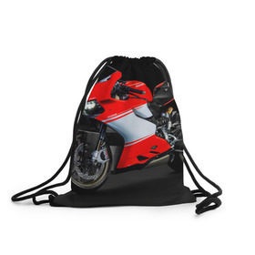 Рюкзак-мешок 3D с принтом Ducati в городе Новоалтайск, 100% полиэстер | плотность ткани — 200 г/м2, размер — 35 х 45 см; лямки — толстые шнурки, застежка на шнуровке, без карманов и подкладки | Тематика изображения на принте: ducati | мото | мотоцикл | скорость