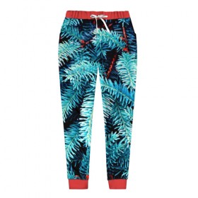 Женские брюки 3D с принтом Голубая ель в городе Новоалтайск, полиэстер 100% | прямой крой, два кармана без застежек по бокам, с мягкой трикотажной резинкой на поясе и по низу штанин. В поясе для дополнительного комфорта — широкие завязки | елка | ель | иголки | пихтовый | природа | хвоя