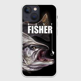 Чехол для iPhone 13 mini с принтом Лучший рыбак в городе Новоалтайск,  |  | background | best fisherman | black | fish | fishing | sturgeon | лучший рыбак | осетр | рыба | рыбалка | фон | черный