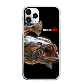 Чехол для iPhone 11 Pro Max матовый с принтом Лучший рыбак в городе Новоалтайск, Силикон |  | Тематика изображения на принте: best fisherman | black background | deep | fish | fishing | jaws | predator | teeth | water | вода | глубина | зубы | лучший | пасть | рыба | рыбак | рыбалка | хищник | черный фон