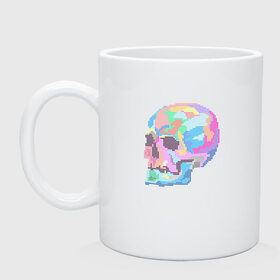 Кружка с принтом Psychedelic skull в городе Новоалтайск, керамика | объем — 330 мл, диаметр — 80 мм. Принт наносится на бока кружки, можно сделать два разных изображения | пиксельный | разноцветный | точечный | череп