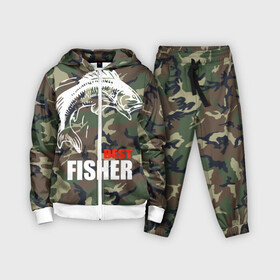 Детский костюм 3D с принтом Лучший рыбак в городе Новоалтайск,  |  | best fisherman | camouflage | fish | fishing | камуфляж | лучший рыбак | рыба | рыбалка
