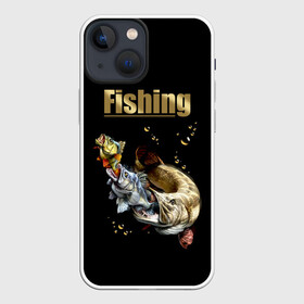 Чехол для iPhone 13 mini с принтом Рыбалка в городе Новоалтайск,  |  | background | black | bubbles | depth | fish | fishing | food | predators | sacrifice | water | вода | глубина | еда | жертва | охота | пузыри | рыбалка | рыбы | фон | хищники | черный