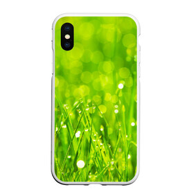 Чехол для iPhone XS Max матовый с принтом Роса на траве в городе Новоалтайск, Силикон | Область печати: задняя сторона чехла, без боковых панелей | зелёный | зелень | луг | роса | яркий