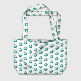 Пляжная сумка 3D с принтом Minecraft diamond в городе Новоалтайск, 100% полиэстер | застегивается на металлическую кнопку; внутренний карман застегивается на молнию. Стенки укреплены специальным мягким материалом, чтобы защитить содержимое от несильных ударов
 | Тематика изображения на принте: майнкрафт