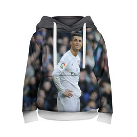 Детская толстовка 3D с принтом Cristiano Ronaldo в городе Новоалтайск, 100% полиэстер | двухслойный капюшон со шнурком для регулировки, мягкие манжеты на рукавах и по низу толстовки, спереди карман-кенгуру с мягким внутренним слоем | криштиану роналду | реал мадрид