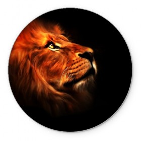 Коврик круглый с принтом Lion в городе Новоалтайск, резина и полиэстер | круглая форма, изображение наносится на всю лицевую часть | lion | голова животного | кот | кошка | лев